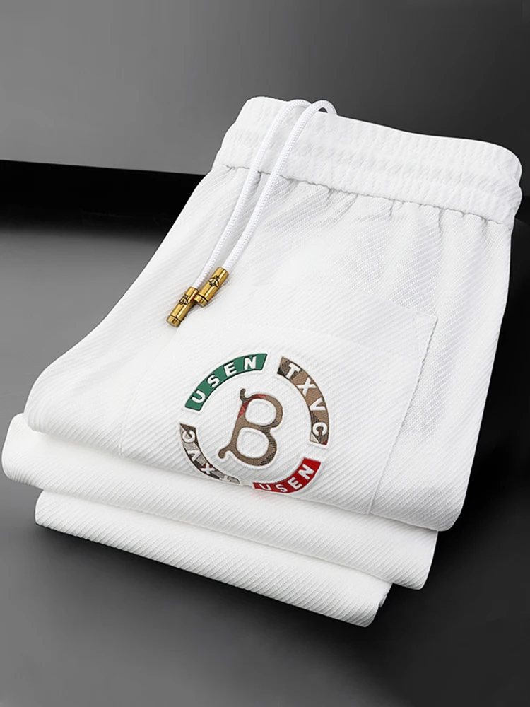 ey Sports Pants Men's Faion Spring Summer Thin Straight Leg Cuffed Sweatpants Versatile Casual Pants Busin Casual Sle - AliExpress Pants