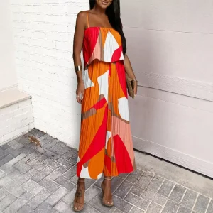 Women High Waist Jumpsuits Pants Overall Color Printed Sleeveless Slash Neck Summer Ankle Length Loose Pants - AliExpress Jumpsuits&Rompers
