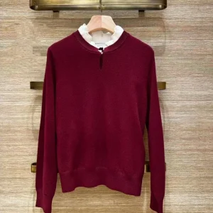 New Year's Faion 2025 Women's Knitted Top with Fake Two-Piece Lace Collar Waterdrop Neline Regular Fit Commute Sle - AliExpress Sweaters&Jumpers