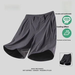 Qui Dry Ice Oxygen Cool Sensation Fiber Fabric Men's Summer Lightweight Loose Fit Five Inch Casual Sport orts - AliExpress Pants