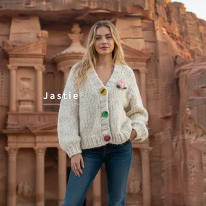 Women's Pastel Speckled Knit Cardigan Oversized V-Neck Colorful Button & Flower Cozy Chunky Loose Casual Autumn Winter Sweater - AliExpress Sweaters&Jumpers