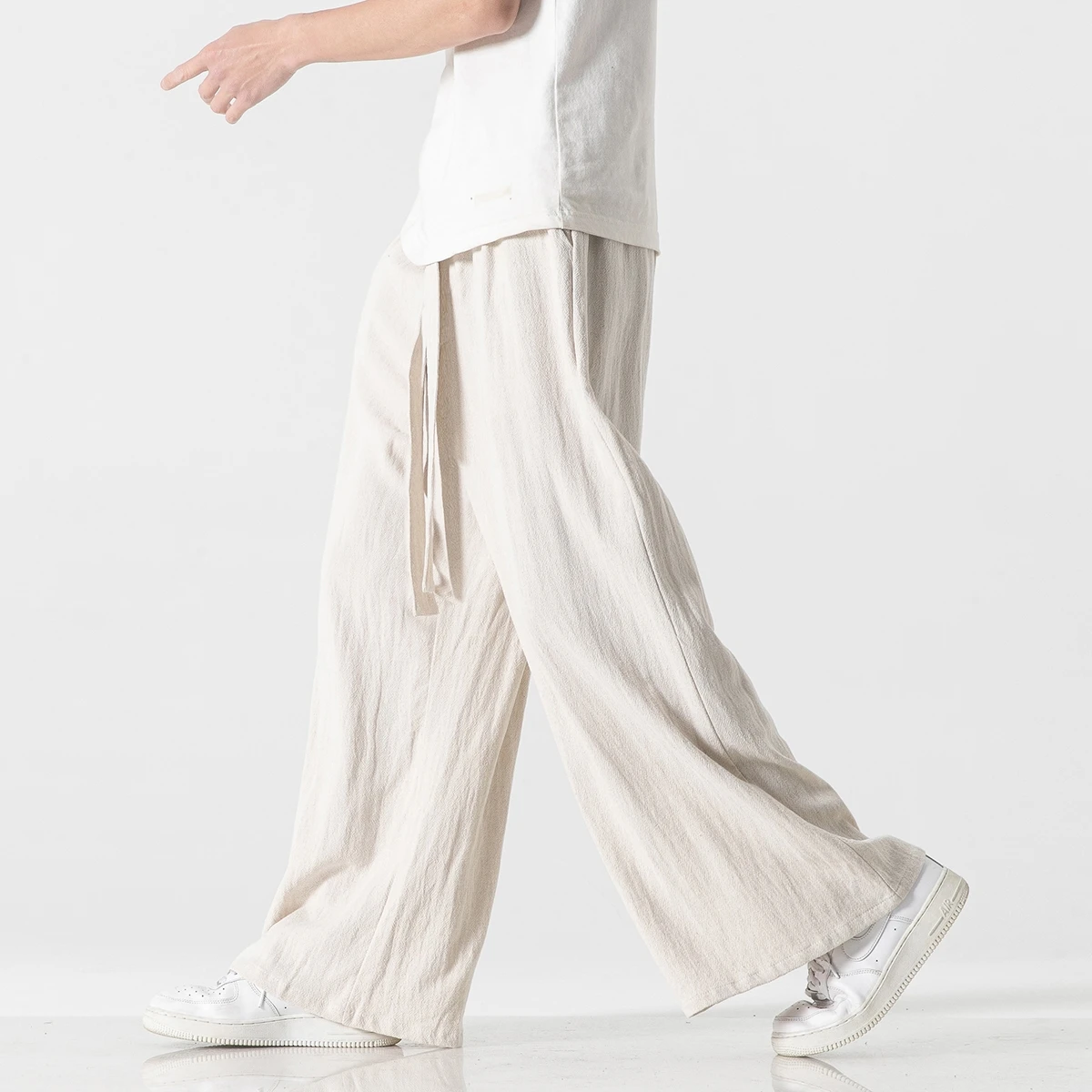 Retro Japanese Style Men's Summer Casual Pants Wide Leg Cotton Linen Thin Straight Tube Trousers Breathable Comfortable Fashion - AliExpress Pants