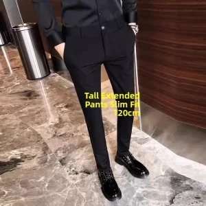 Long Men's Anti-Wrinkle Busin Casual Pants Slim Fit Ankle-Length Tall Size Large Iron-Free Faionable West Pants - AliExpress Pants