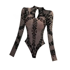 Sexy Lace Hollow out f High Collar Women's Slim Fit Bodysuit Autumn Winter 2025 Thinming Low Waist ort Pants Bodysuit - AliExpress Jumpsuits&Rompers