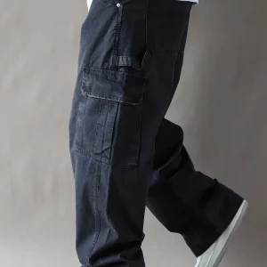 Deep ey Casual Men's Workwear Sle Multi-ket Loose Long Pants Autumn Winter New Arrival Straight Leg Cotton Trousers - AliExpress Pants