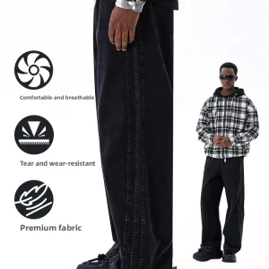 MMOPTOP Men's Casual Straight Leg Loose Fit Pants American Sle Cotton Wear Resistant High Breathabili Daily Wear - AliExpress Pants