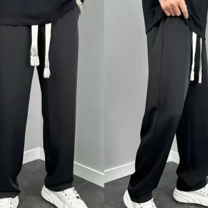 Men's Faion Straight Leg Fce Lined Casual Pants Autumn Winter New Sle Drapey Floor Length Simple Match All Seasons - AliExpress Pants