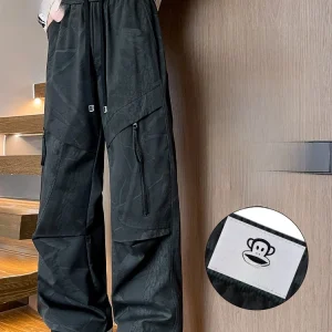 PaulFrank American Sle Loose Fit Casual Pants for Men Spring Season Zipper ket Workwear Trousers Straight Leg Polyester ... - AliExpress Pants