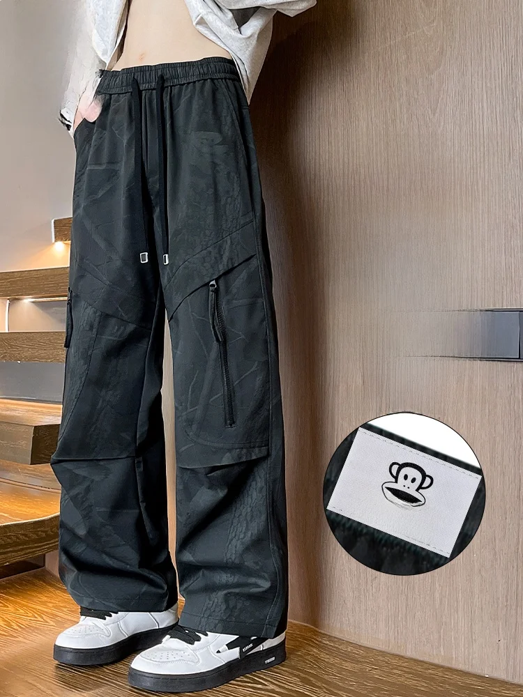 PaulFrank American Sle Loose Fit Casual Pants for Men Spring Season Zipper ket Workwear Trousers Straight Leg Polyester ... - AliExpress Pants