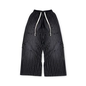 Vertabrae American trendy and individualistic ripped pairs with classic vertical striped wide-leg casual trousers - AliExpress Pants