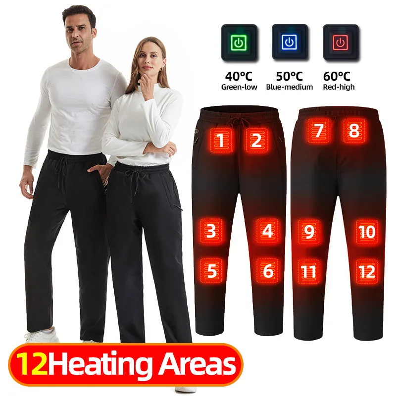 12 Areas Heated Pants for Men Women USB Electric Self Heating Pants Outdoor Hiking Warming Heated Snow Pants Heating Trousers - AliExpress Pants