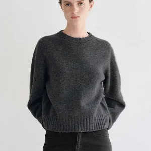 Retro Deep ey round Ne Loose Knitted Sweater Casual Commute Sle Women's Faionable Autumn Winter Knitwear Top - AliExpress Sweaters&Jumpers