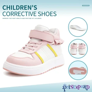 Princepard Orthopedic Girl's Sneakers with Hard Back Support Pink Lace Design Toe Walking Flat Feet Correction Shoes for Kids - AliExpress Children's Shoes