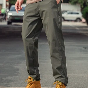 Retro American Summer Thin Quick Dry Casual Pants Men's Military Green Straight Tube Slightly Elastic Long Pants Workwear - AliExpress Pants