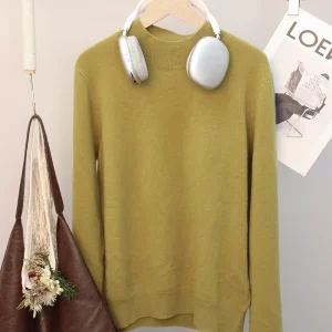 Soft High Densi 00 Wool f High Collar Buttoned Sweater Knittedwear Comfortable Warm Long Sve round Ne Pullover for... - AliExpress Sweaters&Jumpers