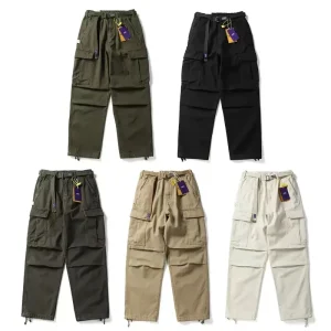 Japanese Sle Thiened Fce Retro Plain Weave Waed Accordion ket Work Pants Straight Leg mid Waist American Sle - AliExpress Pants