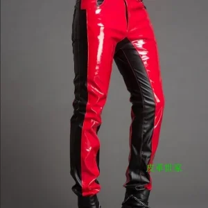 Winter New Men's Fashion Stitching Leather Pants Zipper Plus Size Male Jeans 2025 Man Slim Sport Motorcycle Trouser 29-39 - AliExpress Pants