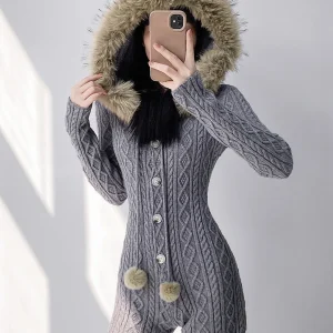 American Sle Retro Spicy Girl Knitted Rer Women's High Waist Tight Furry ort Pants Button Decorative Ball Skirt orts - AliExpress Jumpsuits&Rompers