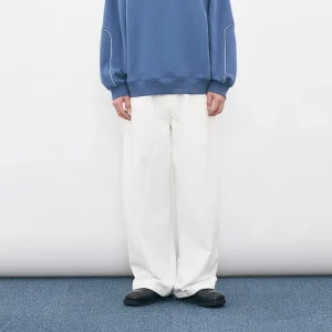 Partimento Spring 2025 Men's Casual Loose Fit Long Pants Curved Design High-End Feeling Youthful Vitali Sle Cotton 00% - AliExpress Pants