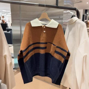 Loose Fit Ne Knitted Sweater Striped Color Blo ex Autumn Winter New Arrival Japanese Sle Long Sve Girls Fas... - AliExpress Sweaters&Jumpers