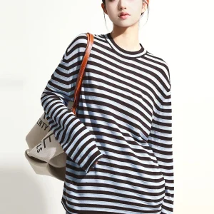 Loose Knitted Woolen Sweater Women's Street Sle Mid-Length Striped Knitwear Breathable Comfortable Youth Faion K3222 - AliExpress Sweaters&Jumpers