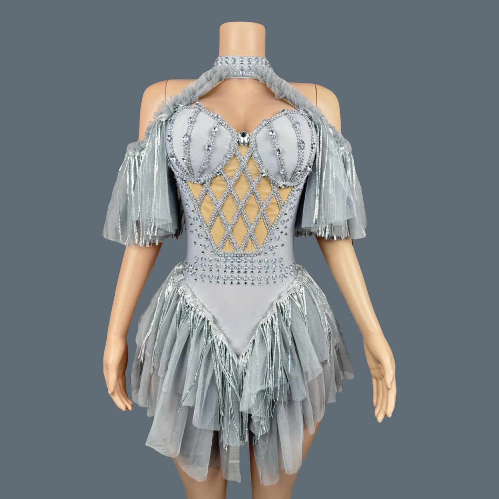 Elegant Women Birthday Celebrate Party Fashion Party Club Stage Performance Skinny Shorts Bodysuit Gauze Mini Dress Nainaihui - AliExpress Jumpsuits&Rompers