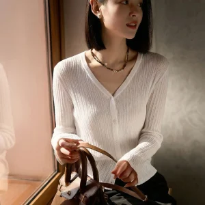 Chivirin Silk Linen Texture V-Ne Long Sve Knitted Open Cardigan Women's Slim Fit Thin Top Spring Summer Casual Sle - AliExpress Sweaters&Jumpers