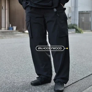 NHOOLYWOOD TPES Series Cargo Pants Casual Loose Fit Multi-ket Tee-Color Youthful Sle Polyester Fiber All-Season Wear - AliExpress Pants