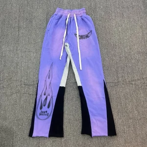 Retro Waed Bell Bot High Street Long Trousers Color Blo Lav Zip up Casual Pants for Young Men Faionable Urban S... - AliExpress Pants