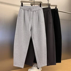 ey Harlan Men's Sports Casual Pants Autumn Winter Fce Lined Loose Straight Leg Floor Length Trousers - AliExpress Pants