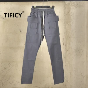 High Street RO Pants Men's Pure Cotton Woven Slightly Elastic Double Loop Workwear Pants Slim Fit Small Leg Straight Leg Pants - AliExpress Pants