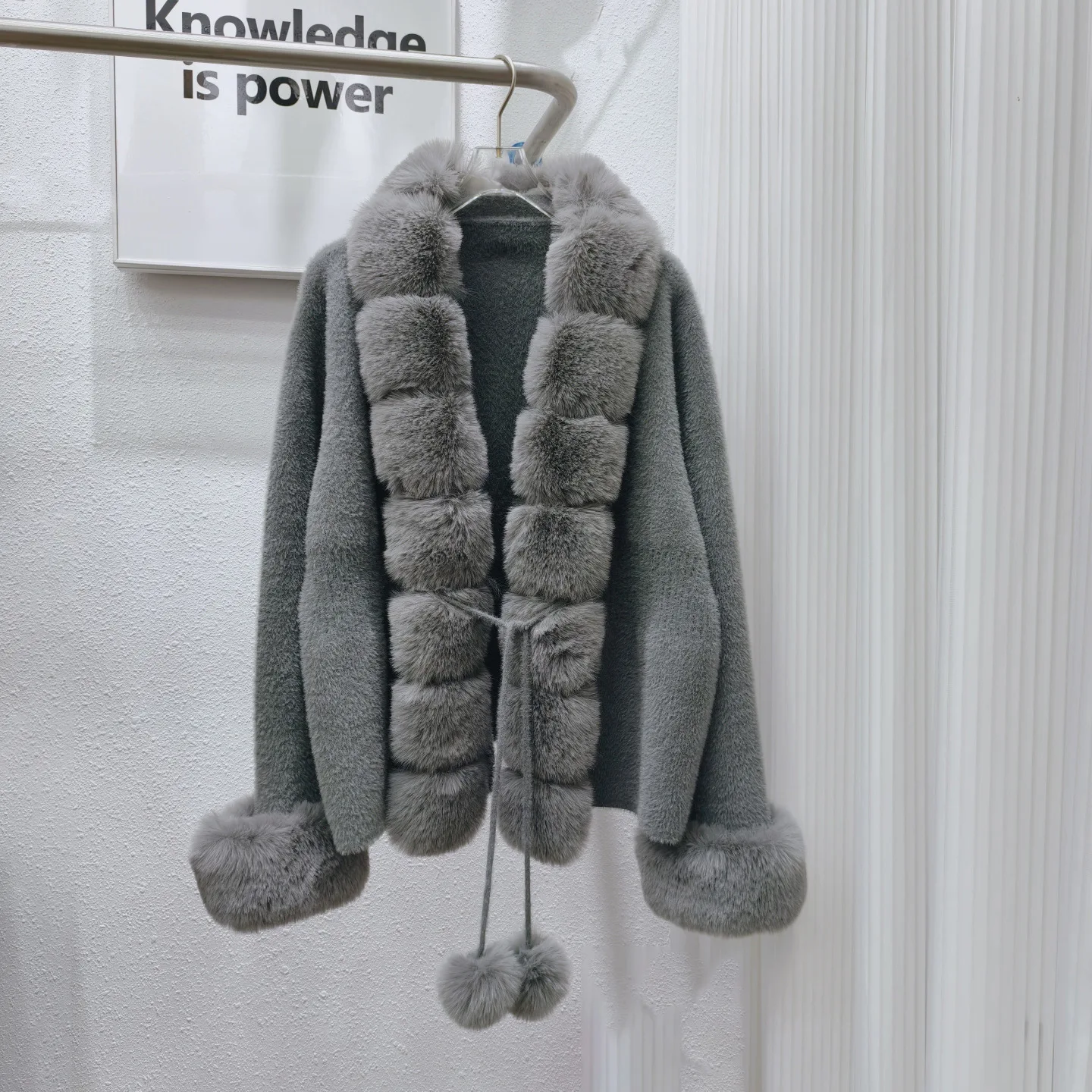 2026 Soft and Sticky Mink Fur Sweater Jacket for Women Spring New Outwear New Imitation Fox Fur Collar Knitted Cardigan Coat Top - AliExpress Sweaters&Jumpers