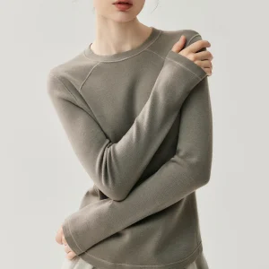 Slimming Effect Woolen Yarn Long Sve round Ne Knitted Base irt Versatile Faionable Casual Sle Soft Wool Fabric - AliExpress Sweaters&Jumpers
