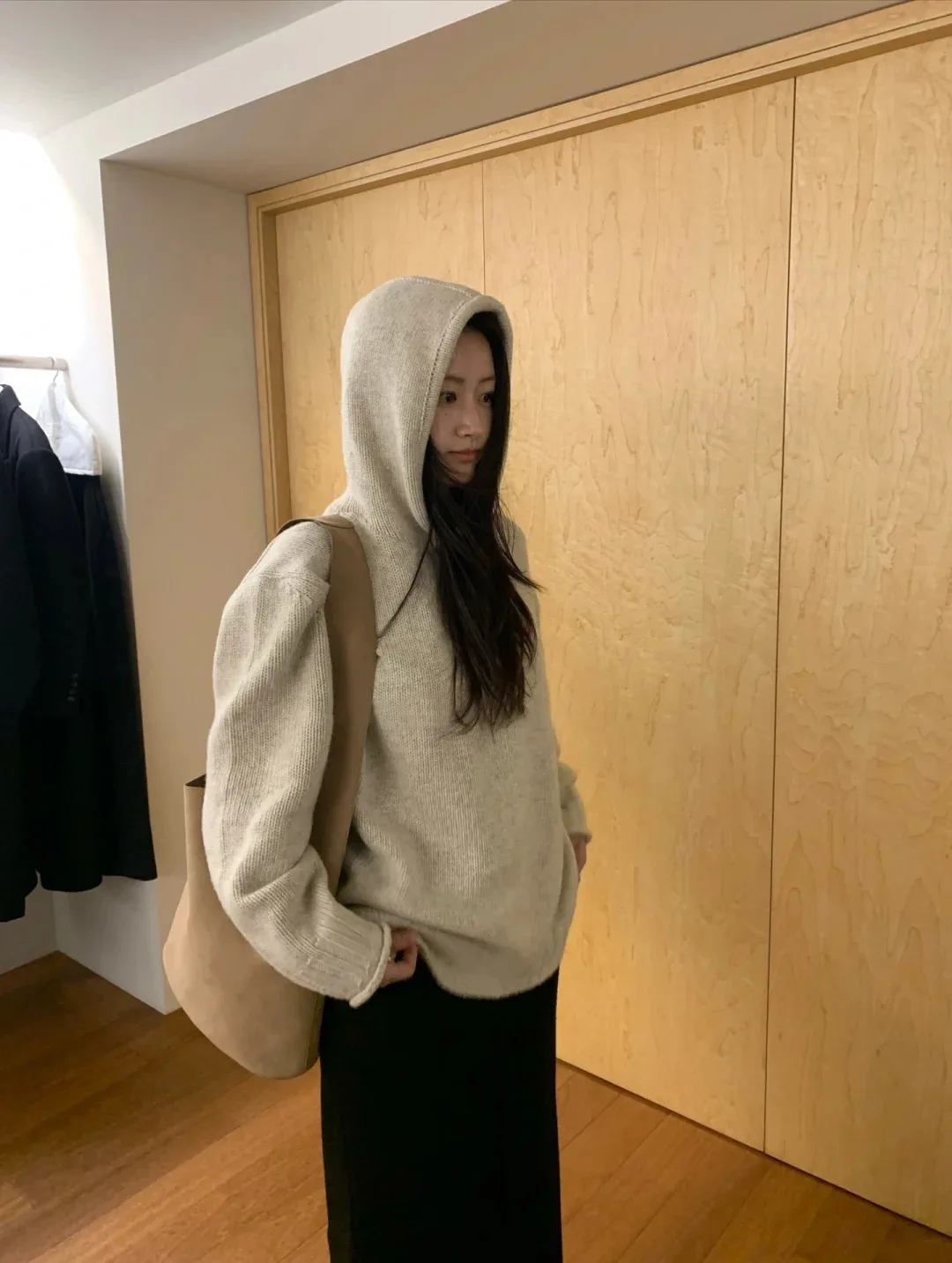 Commuter Sle Hooded Knitwear Casual Loose Fit Long Sve Color Front Buttoned Single Piece Autumn Winter New Arrival - AliExpress Sweaters&Jumpers
