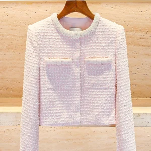 Elegant Pink Beaded Open Cardigan Outerwear Spring New Arrival Small Fragrance Style Women's High Fashion Casual Wear - AliExpress Sweaters&Jumpers