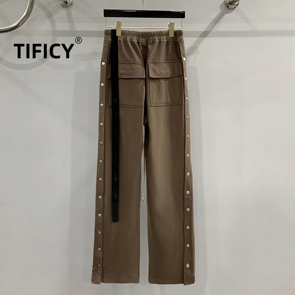 High Street Dark RO Pant Men's Dark Double Line Loose Large Size High Street Buckle Open Wide Leg Pants Men's Casual Pants - AliExpress Pants