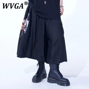 WVGA Spring Summer New Man Tide High Street Darkwear Printed Trendy Design Niche Chic Casual Wide-Leg Skirt Pants Ins Y2K W11615 - AliExpress Pants