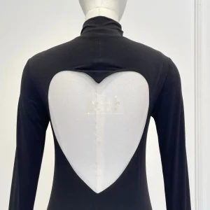 Size Runs Small Black Turtleneck Heart Cutout Back Long Sleeve Bodysuit Minimalist Women Casual Wear - AliExpress Jumpsuits&Rompers