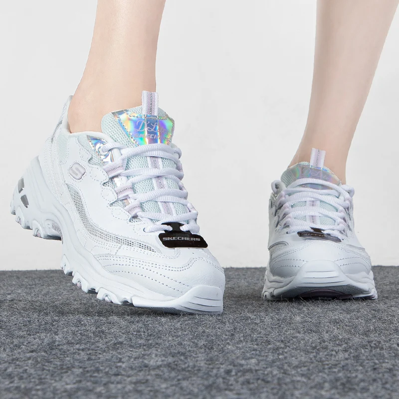 Skechers D'Lites 1.0 Women's Retro Casual Shoes White Thick-Soled Panda Shoes Commuting Travel Sneakers 66666200-Wht - AliExpress Sneakers