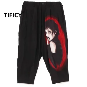High Street Capri Pant Men's Dark Style Mysterious Figure Pattern Casual Pants with Printed Casual Pants Streetwear Men Clothing - AliExpress Pants