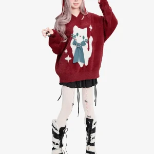 V-Neck Sweaters Autumn Winter Long-sleeved Knitted Pullover Jumper 2025 New Sexy Sweet Oversized Sweater Hollow Out Subculture - AliExpress Sweaters&Jumpers