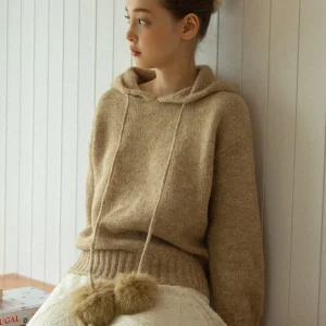 Soft Cozy Women's Knitted Hat Sweater EGGKA Design Casual Sle Long Sve Warmth Faionable Slimming Top with Ball - AliExpress Sweaters&Jumpers