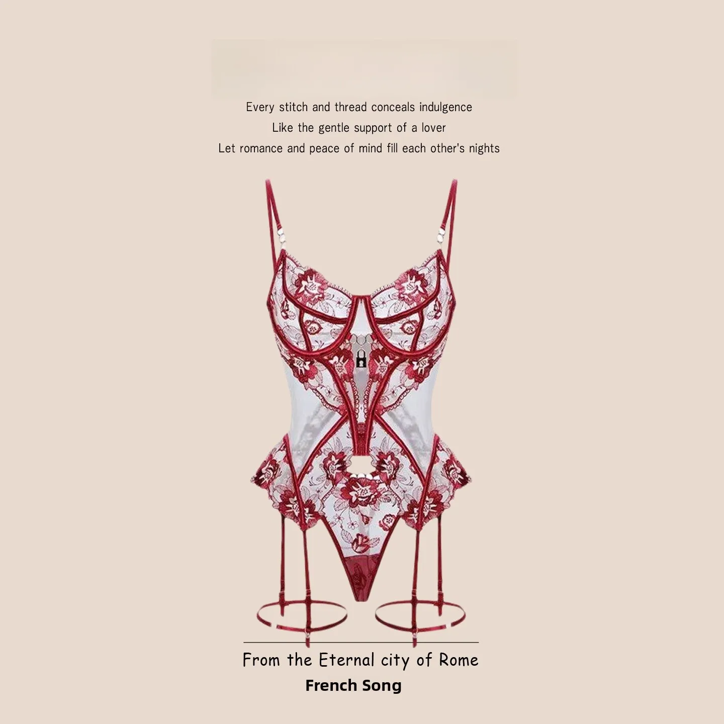 FARGTHERS 2026 Red White Ring Bule Strap Women's Underwear Set One-Piece Suit Lace Splice mid Waist ort Pants Thin Model - AliExpress Jumpsuits&Rompers