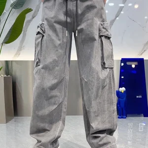 Men's Faionable Comfortable Straight Leg Workwear Pants Loose Fit Casual Trousers Spring Summer Breathable Loose Pants - AliExpress Pants