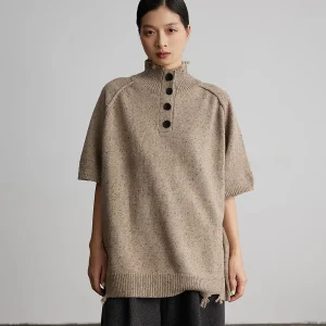 Ordinary times Women's Knitted ort Sve High Collar Inner Wear Casual Commute Sle Loose Fit Fused Wool Blend Top - AliExpress Sweaters&Jumpers