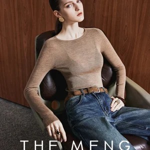the Meng Sl One-Piece 48-Strand Yangzi Woolen Women's Knitwear round Ne Long Sve Regular Fit Pure Color Commute Sle - AliExpress Sweaters&Jumpers