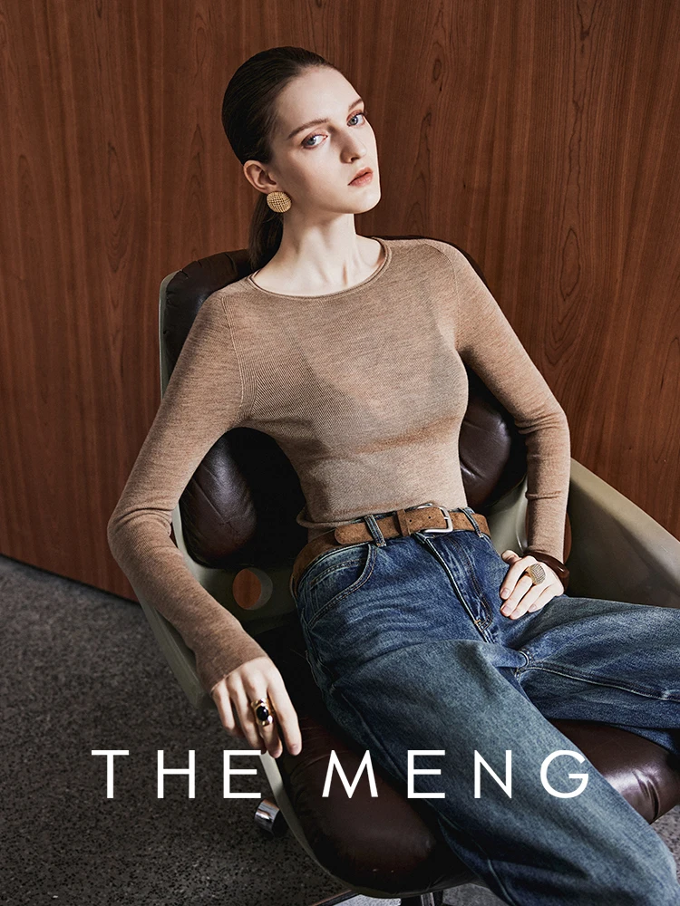 the Meng Sl One-Piece 48-Strand Yangzi Woolen Women's Knitwear round Ne Long Sve Regular Fit Pure Color Commute Sle - AliExpress Sweaters&Jumpers