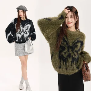Warmth  Pattern round Neck Sweater Women's Slim Fit Fashionable Versatile Comfortable Long Sleeve Top for Autumn Winter - AliExpress Sweaters&Jumpers