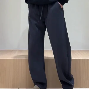 Ele Simple Trendy Men's Casual Pants Spring Autumn High Waist Straight Leg Wide Leg Sweatpants Faionable All-Match Bana... - AliExpress Pants