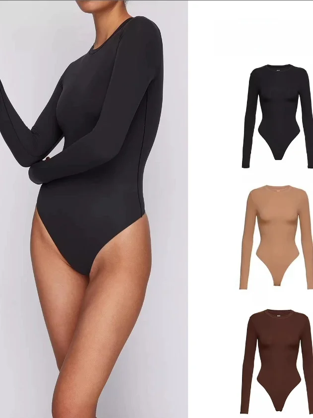 Kardaian Jennie Long Sve apewear round Ne Piece Women's T-irt Top Cotton Commute Sle mid Waist ort Pants - AliExpress Jumpsuits&Rompers